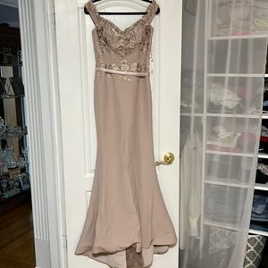 Mauve color long evening gown